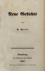 Heinrich Heine - Neue Gedichte Titel
