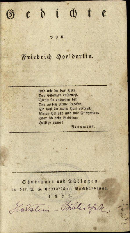Hölderlin Gedichte Titelblatt